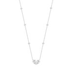 14K WHITE GOLD 2.00CT ROUND/PEAR DIAMOND LADIES NECKLACE