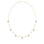 14K YELLOW GOLD 1.00CT ROUND/PEAR DIAMOND LADIES NECKLACE - Image 2