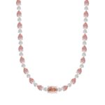 LADIES NECKLACE 15CT ROUND/PEAR/OVAL DIAMOND 14K WHITE/ROSE GOLD