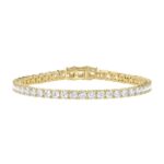 14K YELLOW GOLD 3CT ROUND DIAMOND LADIES BRACELET