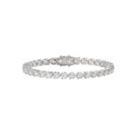 LADIES BRACELET 5CT ROUND DIAMOND 14K WHITE GOLD