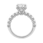 14K White Gold 5 1/2Ct Oval & Round Diamond Engagement Ring Women Bridal Wedding Ring 4Ct Oval Center Stone (Color F-G -Clarity Vs1/Vs2) - Image 2