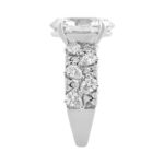14K White Gold 6 1/4Ct Diamond Engagement Ring For Women 5Ct Oval Center Stone With Pear,& Round Side Stones, Luxury Bridal Ring (Color F-G -Clarity V - Image 3