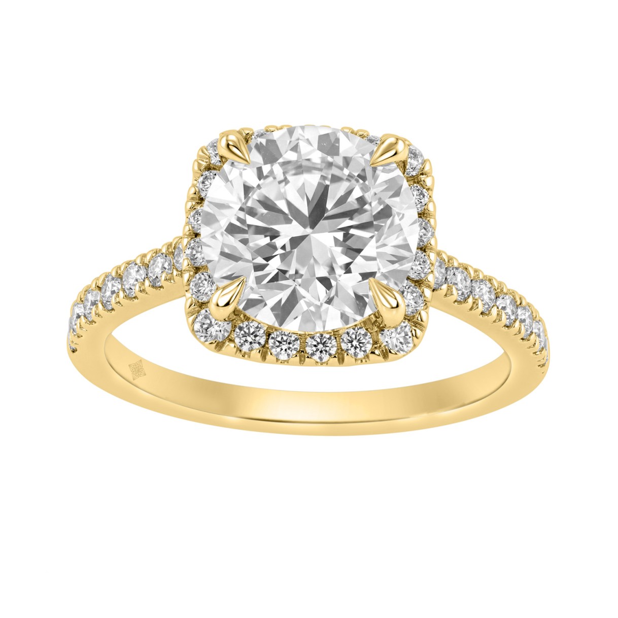 Elegance 14K Yellow Gold 3 1/2Ct Round Diamond Bridal Ring Timeless Engagement Ring For Women 3Ct Round Center Stone (Color F-G -Clarity Vs1/Vs2) 1 Elegance 14K Yellow Gold 3 1/2Ct Round Diamond Bridal Ring Timeless Engagement Ring For Women 3Ct Round Center Stone (Color F-G -Clarity Vs1/Vs2) - Image 1