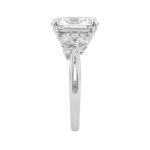 14K White Gold 3 1/2Ct Lab-Grown Diamond Engagement Ring For Women 3Ct Oval Center With Marquise & Round Side Stones, Elegant Bridal Ring (Color F-G - - Image 3