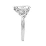 14K White Gold 3 1/2Ct Lab-Grown Diamond Engagement Ring For Women 3Ct Pear Center With Marquise & Round Side Stones, Elegant Bridal Ring (Color F-G - - Image 3