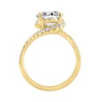 14K Yellow Gold Round Cut Diamond Bridal Ring 3 1/2Ct Wedding Engagement Ladies Ring 3Ct Round Center Stone (Color F-G -Clarity Vs1/Vs2) - Image 2