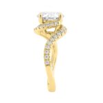 14K Yellow Gold Round Cut Diamond Bridal Ring 3 1/2Ct Wedding Engagement Ladies Ring 3Ct Round Center Stone (Color F-G -Clarity Vs1/Vs2) - Image 3