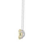 14K WHITE GOLD 1.00CT YELLOW OVAL DIAMOND LADIES PENDANT - Image 2