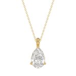 LADIES SOLITAIRE PENDANT 2 1/2CT PEAR DIAMOND 14K YELLOW GOLD