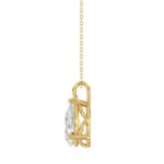 LADIES SOLITAIRE PENDANT 2 1/2CT PEAR DIAMOND 14K YELLOW GOLD - Image 2