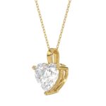 LADIES SOLITAIRE PENDANT 4.00CT HEART DIAMOND 14K YELLOW GOLD - Image 3