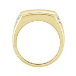 MEN'S RING 1 1/2CT ROUND DIAMOND 14K YELLOW GOLD - Image 2