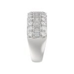 14K WHITE GOLD 2 1/2CT ROUND/EMERALD DIAMOND LADIES BAND - Image 4