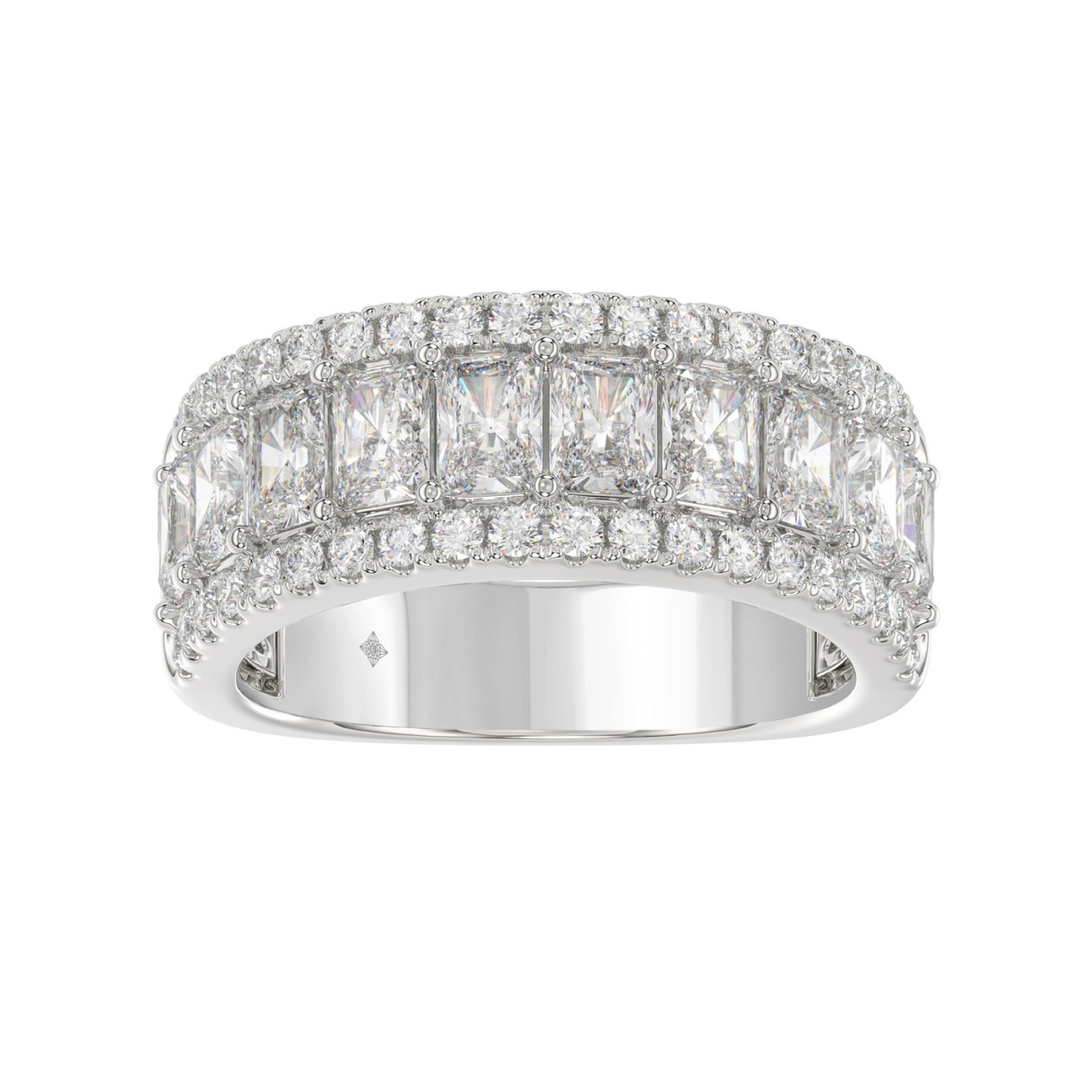 3.00 CT Fashion Band for Ladies Round & Radiant Cut Diamonds 14K White Gold Luxury Band (Color F-G -Clarity VS1/VS2) 1 3.00 CT Fashion Band for Ladies Round & Radiant Cut Diamonds 14K White Gold Luxury Band (Color F-G -Clarity VS1/VS2) - Image 1