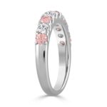 ETERNAL BLUSH COLLECTION 14K WHITE GOLD 1.00 CT ROUND PINK & WHITE DIAMOND ALTERNATING BAND RING - Image 2
