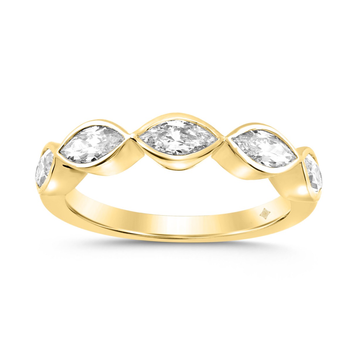 LADIES BAND 1CT MARQUISE DIAMOND 14K YELLOW GOLD 1 LADIES BAND 1CT MARQUISE DIAMOND 14K YELLOW GOLD - Image 1