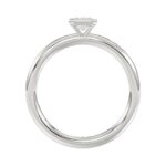 LADIES SOLITAIRE RING 1CT EMERALD DIAMOND 14K WHITE GOLD (CENTER STONE EMERALD DIAMOND 1CT ) - Image 2