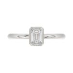 LADIES SOLITAIRE RING 1CT EMERALD DIAMOND 14K WHITE GOLD (CENTER STONE EMERALD DIAMOND 1CT ) - Image 5