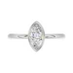 LADIES SOLITAIRE RING 1CT MARQUISE DIAMOND 14K WHITE GOLD (CENTER STONE MARQUISE DIAMOND 1CT ) - Image 5