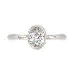 LADIES SOLITAIRE RING 1CT OVAL DIAMOND 14K WHITE GOLD (CENTER STONE OVAL DIAMOND 1CT ) - Image 5