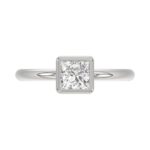 LADIES SOLITAIRE RING 1CT PRINCESS DIAMOND 14K WHITE GOLD (CENTER STONE PRINCESS DIAMOND 1CT ) - Image 5