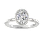 LADIES SOLITAIRE RING 2CT OVAL DIAMOND 14K WHITE GOLD (CENTER STONE OVAL DIAMOND 2CT )