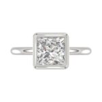 LADIES SOLITAIRE RING 3CT PRINCESS DIAMOND 14K WHITE GOLD (CENTER STONE PRINCESS DIAMOND 3CT ) - Image 5