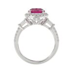 14K WHITE GOLD 2 1/2CT ROUND/BAGUETTE DIAMOND LADIES RING (CENTER STONE ROUND RUBY DIAMOND 2CT) - Image 5
