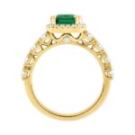14K YELLOW GOLD 3 1/4CT ROUND/EMERALD DIAMOND LADIES RING (CENTER STONE GREEN EMERALD DIAMOND 2 1/2CT) - Image 2