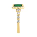 14K YELLOW GOLD 3 1/4CT ROUND/EMERALD DIAMOND LADIES RING (CENTER STONE GREEN EMERALD DIAMOND 2 1/2CT) - Image 3