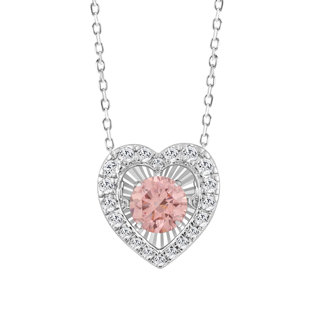 ETERNAL BLUSH COLLECTION 14K WHITE GOLD 1.00CT ROUND DIAMOND LADIES PENDANT (ROUND PINK) 1 ETERNAL BLUSH COLLECTION 14K WHITE GOLD 1.00CT ROUND DIAMOND LADIES PENDANT (ROUND PINK) - Image 1