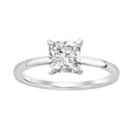 14K WHITE GOLD 2.00CT ROUND/CUSHION DIAMOND LADIES RING (CENTER STONE CUSHION DIAMOND 2CT)
