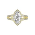 14K YELLOW GOLD 3.00CT ROUND/MARQUISE DIAMOND LADIES RING (CENTER STONE MARQUISE DIAMOND 2CT) - Image 2