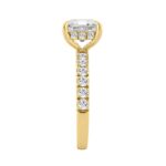 14K YELLOW GOLD 6.00CT ROUND/CUSHION DIAMOND LADIES RING (CENTER STONE CUSHION DIAMOND 5CT) - Image 3