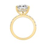 14K YELLOW GOLD 6.00CT ROUND/PEAR DIAMOND LADIES RING (CENTER STONE PEAR DIAMOND 5CT) - Image 2