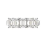 14K WHITE GOLD 2.00CT EMERALD DIAMOND LADIES BAND - Image 5