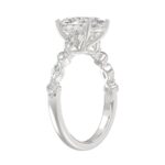 14K White Gold Oval Diamond Fancy Engagement Ring for Ladies 2 1/2CT with Marquise & Round Diamond 2.00CT Oval Center stone (Color F-G -Clarity VS - Image 3