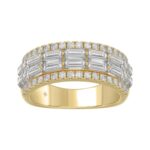 14K YELLOW GOLD 1 1/4CT ROUND/BAGUETTE DIAMOND LADIES BAND