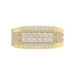 14K YELLOW GOLD 1.00CT ROUND DIAMOND MEN'S RING - Image 5