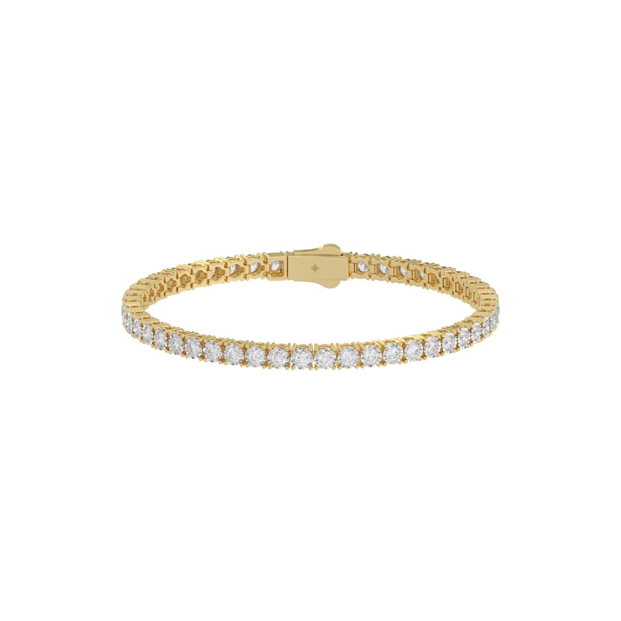 14K YELLOW GOLD 5.00CT ROUND DIAMOND MEN'S TENNIS BRACELET 1 14K YELLOW GOLD 5.00CT ROUND DIAMOND MEN'S TENNIS BRACELET - Image 1