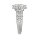 Classic 14K White Gold Ladies Diamond Ring 4.00CT Round Oval & Baguette Diamonds with 3.00CT Oval Center stone (Color F-G -Clarity VS1/VS2) - Image 3