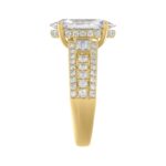 Classic 14K Yellow Gold Ladies Diamond Ring 4.00CT Round Oval & Baguette Diamonds with 3.00CT Oval Center stone (Color F-G -Clarity VS1/VS2) - Image 3