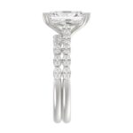 Ladies 14K White Gold Ladies Elegance- Bridal Set 3 1/3CT Round & Radiant Diamond 3.00CT Radiant Center stone (Color F-G -Clarity VS1/VS2) - Image 4