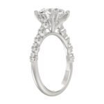 Ladies 14K White Gold Ladies Elegance- Bridal Set 3 1/3CT Round Diamond 3.00CT Round Center stone (Color F-G -Clarity VS1/VS2) - Image 3