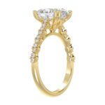 Ladies 14K Yellow Gold Ladies Elegance- Bridal Set 3 1/3CT Round & Oval Diamonds 3.00CT Oval Center stone (Color F-G Clarity VS1/VS2) - Image 3