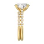 Ladies 14K Yellow Gold Ladies Elegance- Bridal Set 3 1/3CT Round & Oval Diamonds 3.00CT Oval Center stone (Color F-G Clarity VS1/VS2) - Image 4