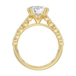 Ladies 14K Yellow Gold Ladies Elegance- Bridal Set 3 1/3CT Round Diamond 3.00CT Round Center stone (Color F-G -Clarity VS1/VS2) - Image 2