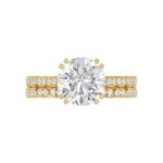 Ladies 14K Yellow Gold Ladies Elegance- Bridal Set 3 1/3CT Round Diamond 3.00CT Round Center stone (Color F-G -Clarity VS1/VS2) - Image 5