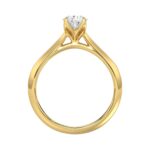 LADIES SOLITAIRE RING 1CT PEAR DIAMOND 14K YELLOW GOLD - Image 2